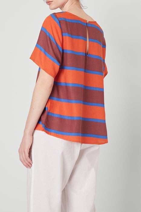 ROUND COLLAR PRINTED TOP RAYURES SPORT 2