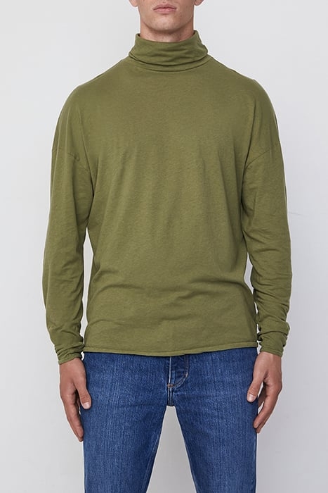 HIGH COLLAR LONG-SLEEVES TEE-SHIRT KAKI VINTAGE 1