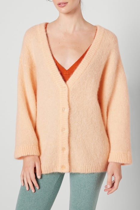 V COLLAR BUTTONED CARDIGAN PECHE 1