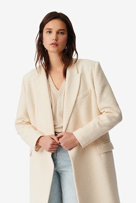 REMYA DOUBLE BREASTED COAT IN ECRU 4