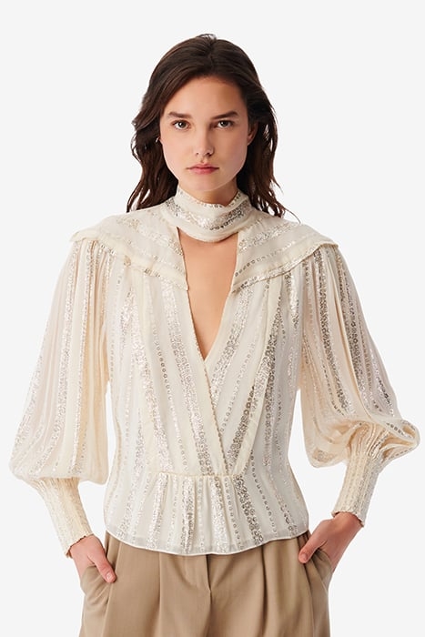VIVIANA BLOUSE IN ECRU/SILVER 1