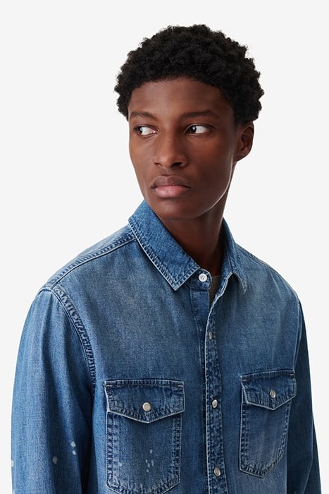 KIRO DENIM JACKET IN MID BLUE USED 5