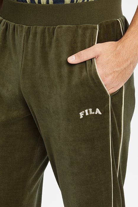 TEGAL VELVET TRACK PANTS OLIVE NIGHT 5