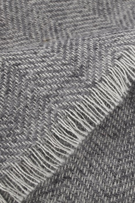 SCARVE, COTTON/WOOL/NYLON, 70 X 180 CM GREY PATTERN 2