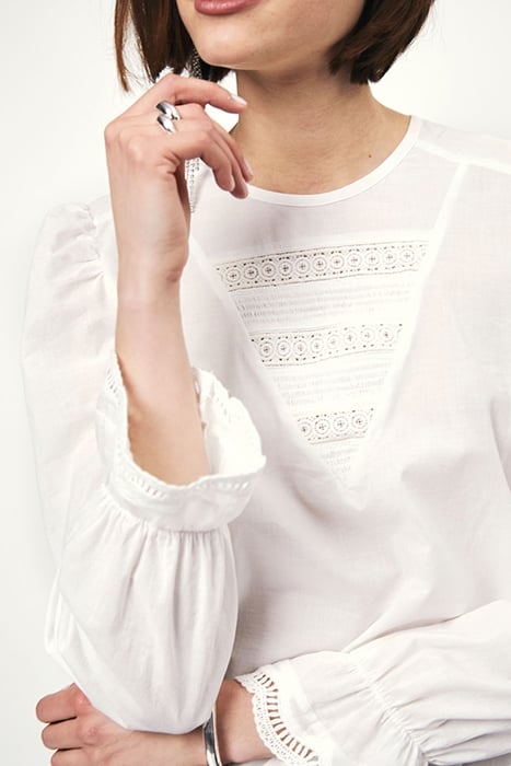 SHAUNA SMOCKED LACE TOP MILK WHITE 4