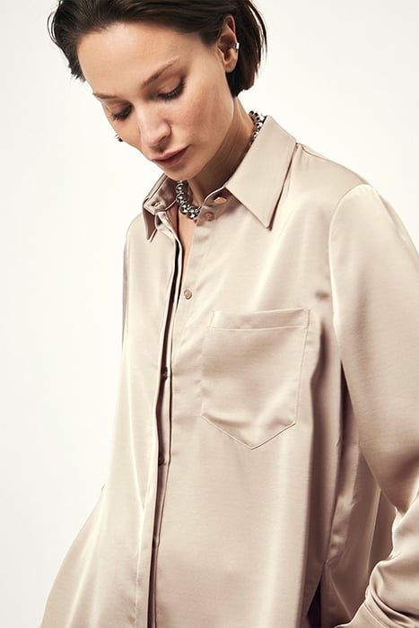 LOUDA SATIN LONG SHIRT SAND 4