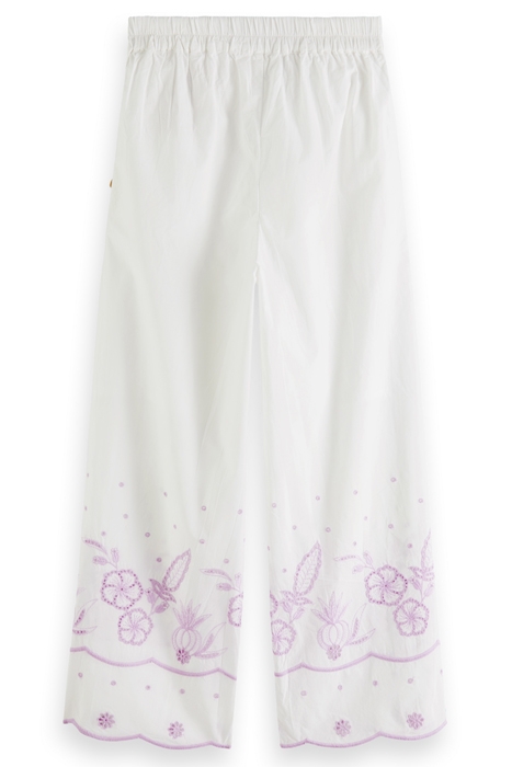 GIRLS BRODERIE ANGLAISE CROPPED PANTS OFF WHITE 5