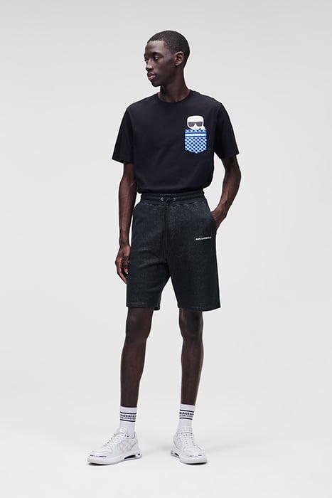 JERSEY DENIM SWEAT SHORTS NAVY 1