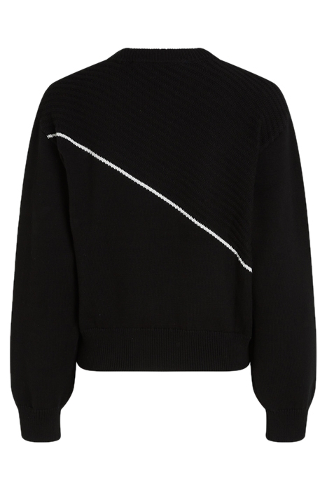 KLJ CONTRAST RIBBED SWEATER BLACK 2