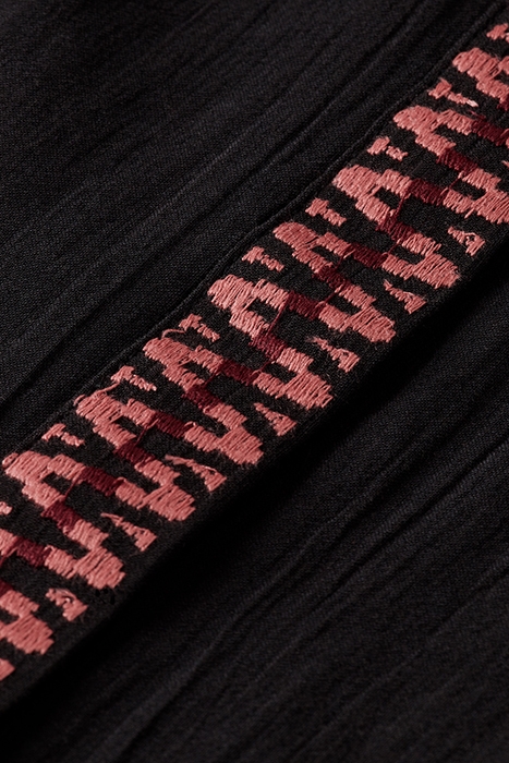 SHIRT WITH GATHERING AND EMBROIDERY DETAIL EVENING BLACK 7