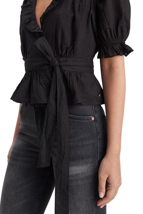 WRAP TOP WITH RUFFLE DETAIL EVENING BLACK 6