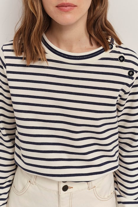 MELKER - OFF WHITE NAVY STRIPED SWEATSHIRT 4