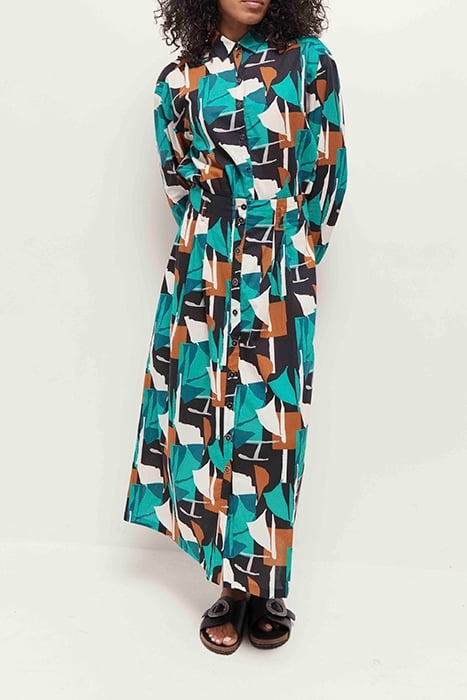 CAPEYA - GREEN GRASS SHIRT WITH ARTY ABSTRACTION PRINT 3