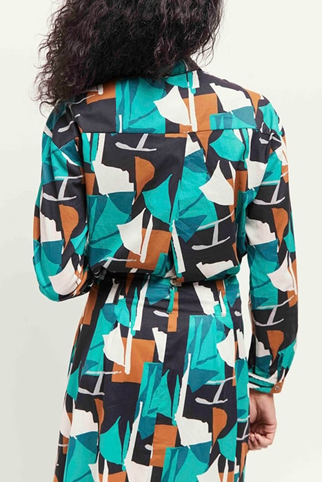 CAPEYA - GREEN GRASS SHIRT WITH ARTY ABSTRACTION PRINT 2