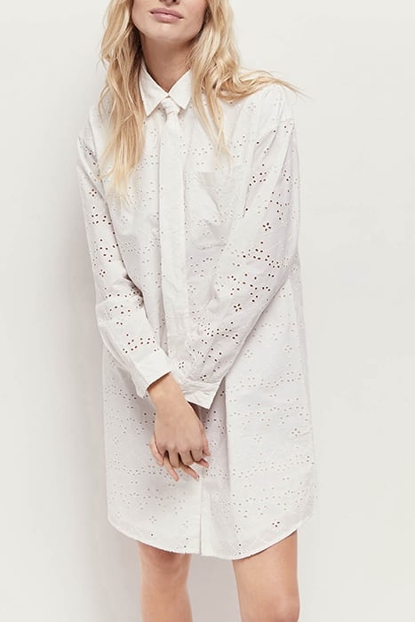 ROMEA - OFF WHITE SHIRT DRESS IN BRODERIE ANGLAISE 1