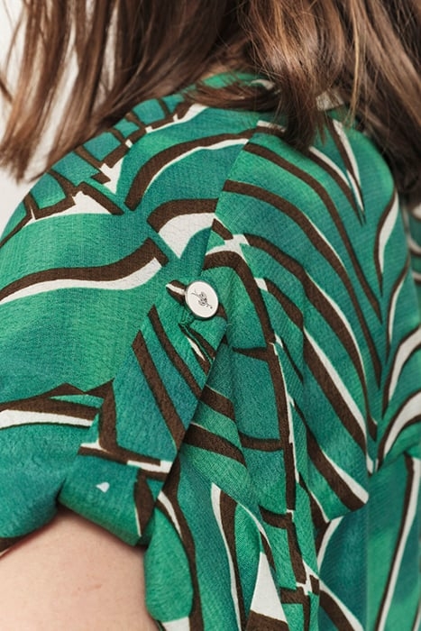 CAIDEN - GREEN GRASS TOP WITH ARTY PALM PRINT 5