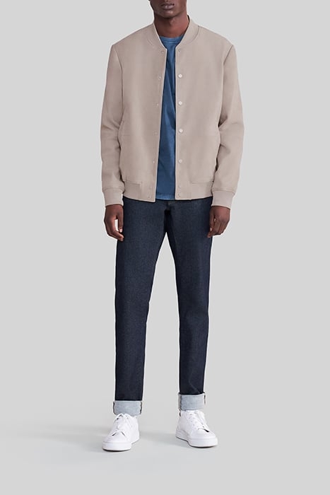 BEIGE SUEDE BOMBER JACKET 1