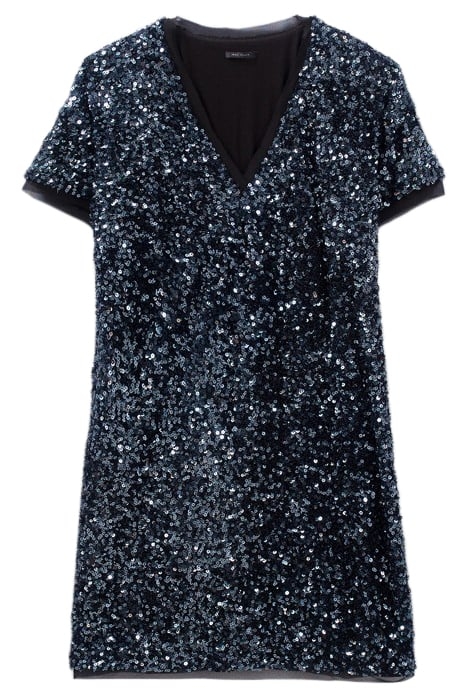 REVERSIBLE SEQUIN-EMBROIDERED BLUE DRESS 4