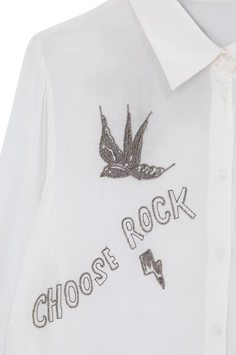 OFF-WHITE SHIRT WITH BEAD EMBROIDERY 6
