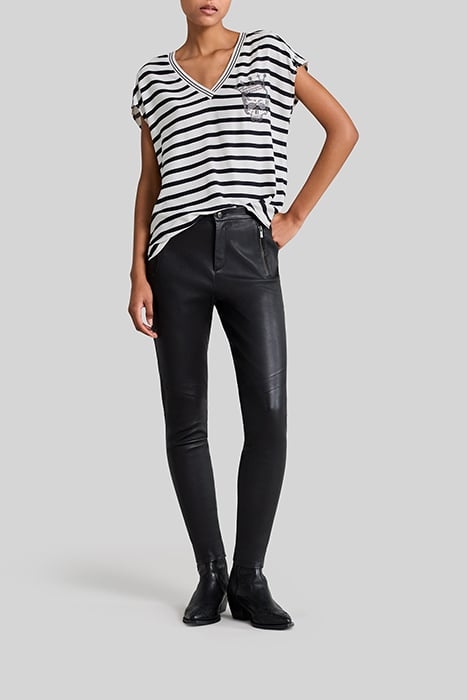 ECRU LENZING™ ECOVERO™ SAILOR-STRIPE TOP 3