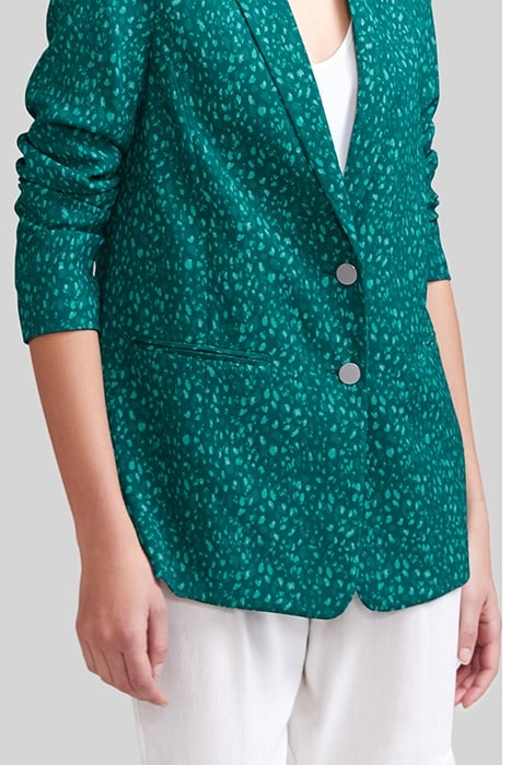 EMERALD RECYCLED SUIT JACKET WITH PEACOCK PRINT 6