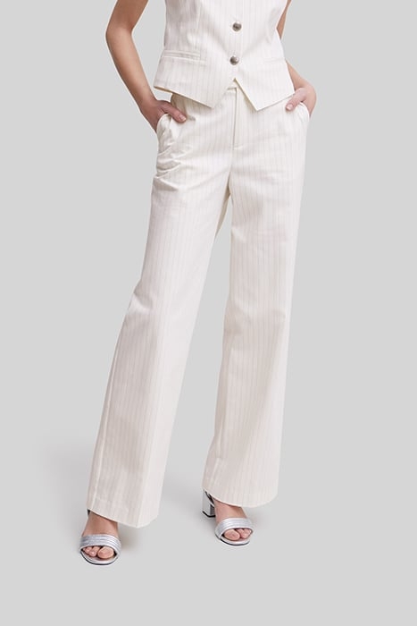 ECRU PINSTRIPE SUIT TROUSERS 1