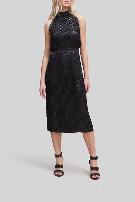 BLACK LACE MIDI DRESS WITH AMERICAN ARMHOLES 1