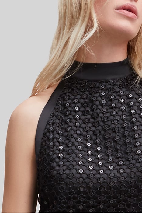 BLACK LACE MIDI DRESS WITH AMERICAN ARMHOLES 6