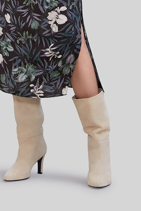 BLACK LENZING™ ECOVERO™ ORCHID PRINT MIDI DRESS 6