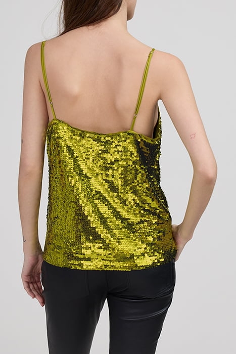 LIME GREEN METALLIC SEQUIN RECYCLED TOP 2