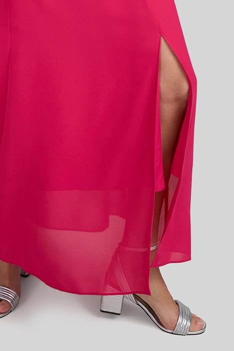 HOT PINK RECYCLED LONG DRESS WITH EPAULETS 5