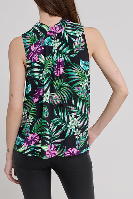 BLACK LENZING™ ECOVERO™ TROPICAL PRINT TIED TOP 5