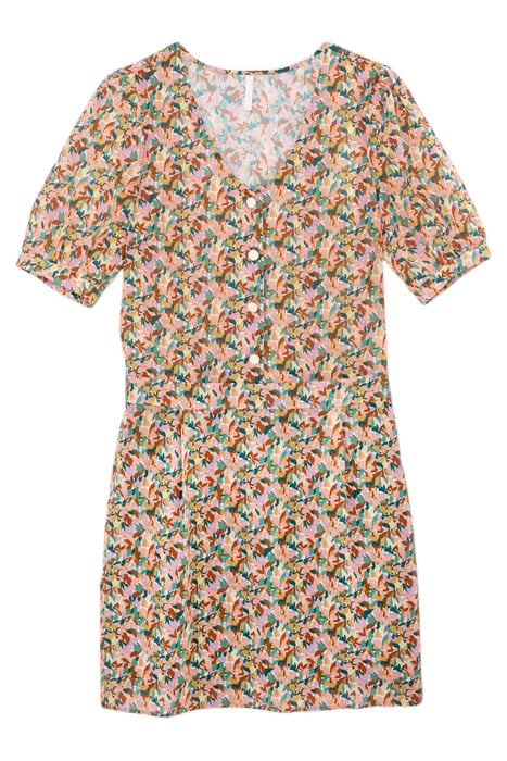 SALMON PINK FLORAL PRINT DRESS 4