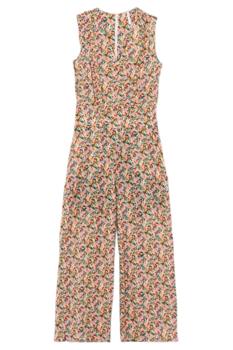 SALMON PINK FLOWER PRINT JUMPSUIT 3
