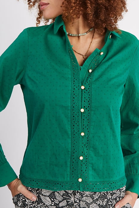 MEADOW GREEN JACQUARD SHIRT WITH EMBROIDERY 3