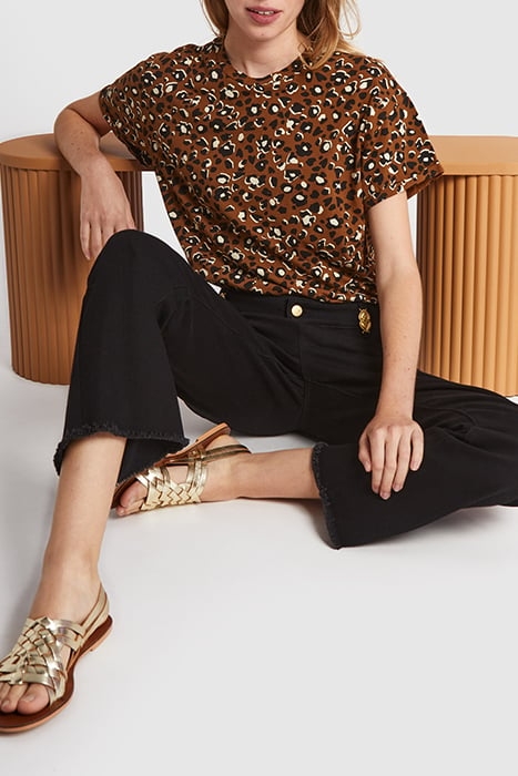 CAMEL LEOPARD PRINT T-SHIRT 4