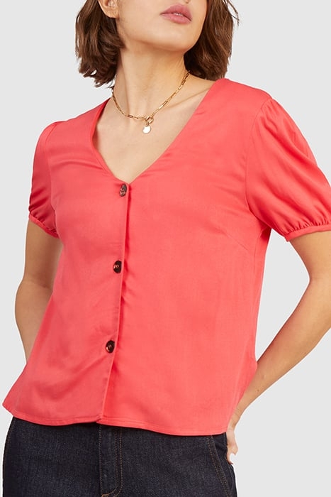 CORAL BUTTONED FLOWING TOP 5