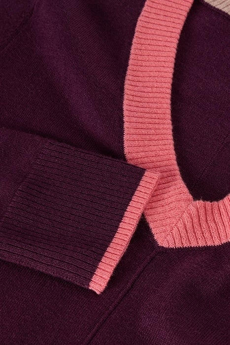 MAGGIE V NECK JUMPER DARK PLUM 6