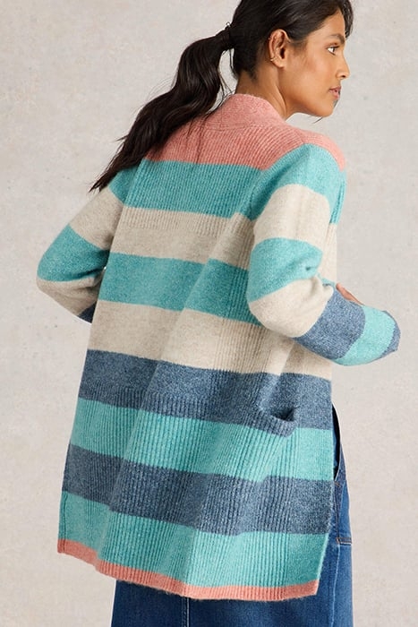 ERIN STRIPE LONGLINE CARDI BLUE MULTI 2