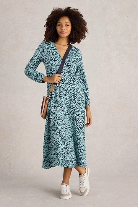 MEGAN JERSEY MIDI DRESS NAVY PRINT 1