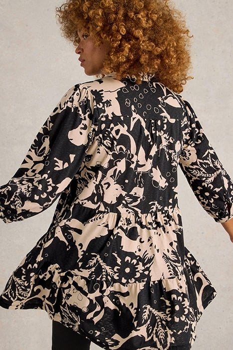 NELA PRINTED SHIRT TUNIC BLACK PRINT 4
