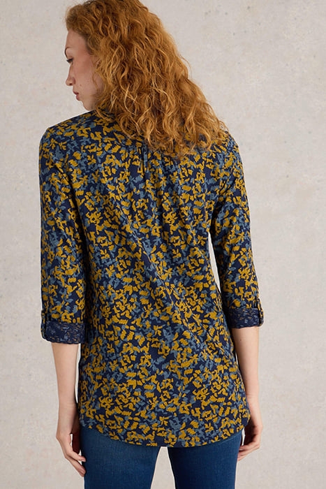 ANNIE LONGLINE SHIRT NAVY PRINT 2