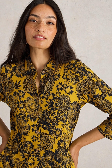 RUA JERSEY SHIRT DRESS CHARTREUSE PRINT 5