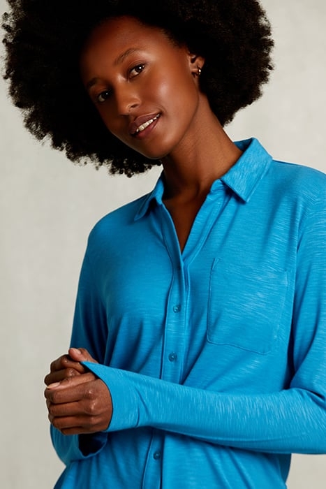 BLUE VISCOSE T-SHIRT WITH POCKET BLUE 4