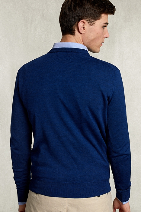 BASIC MERINO V-NECK PULLOVER DARK EXOTIC BLUE 2