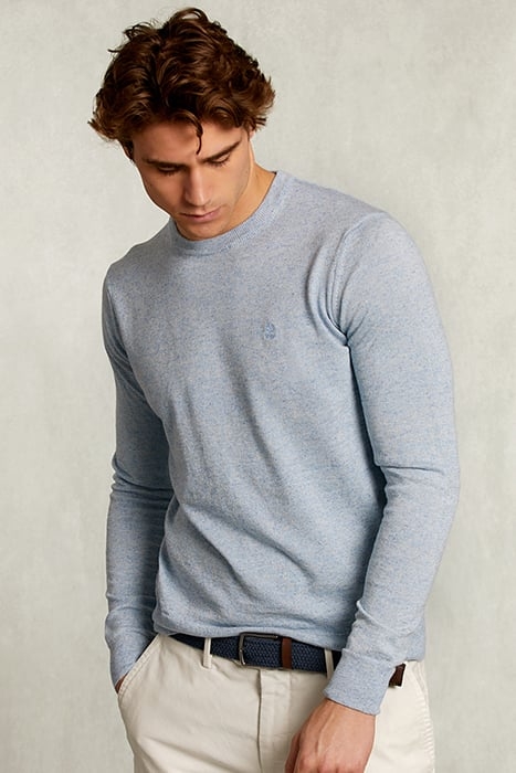 CUSTOM FIT COTTON-LINEN SWEATER VICTORIA BLUE 1