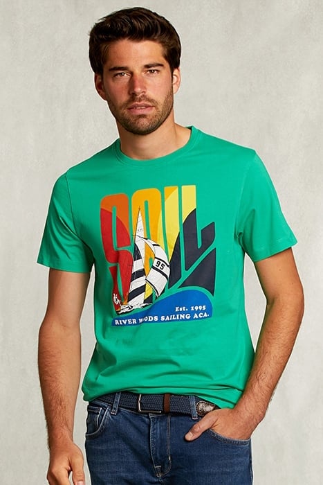 NORMAL FIT BASIC T-SHIRT IN PAPAYA GREEN 1