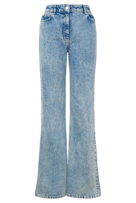RECYCLED DENIM FLARE TROUSERS BLUE 1