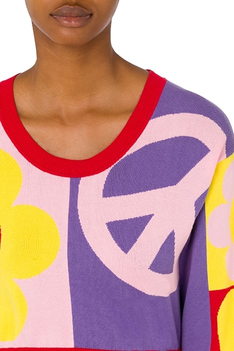 SYMBOLS COTTON CROPPED PULLOVER MULTICOLOR 4