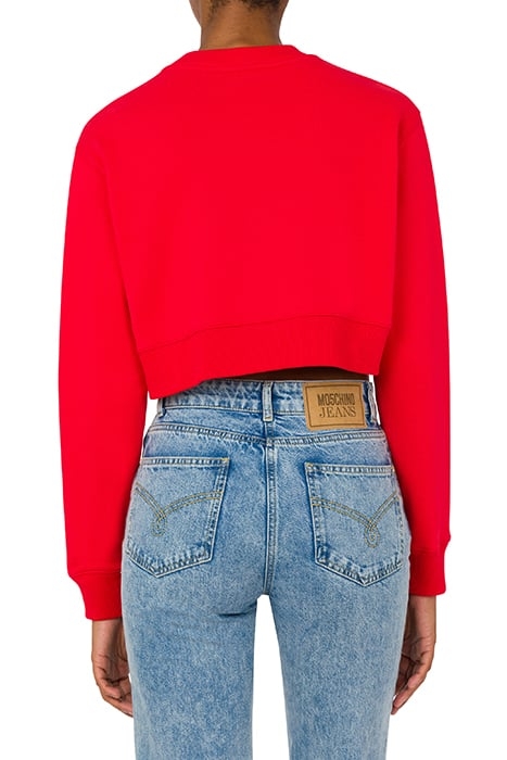 PEACE & LOVE LOGO CROPPED SWEATSHIRT RED 2